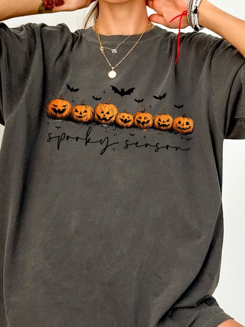 NEW Spooky Pumpkins T-Shirt Halloween Graphic Tee Spooky Jack O Lantern Tee